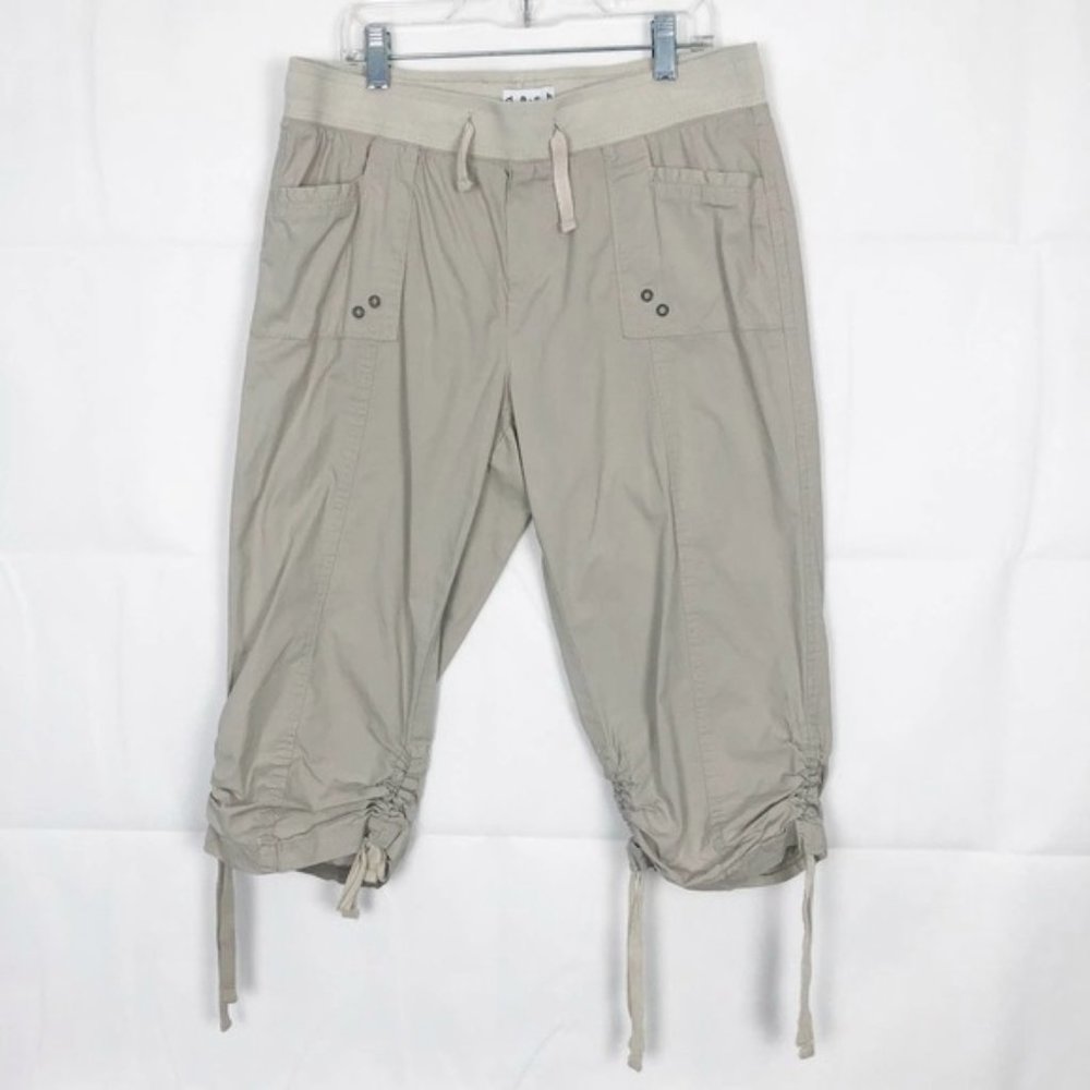 Da-Sh Ruched Beige High-Rise Shorts Size Medium